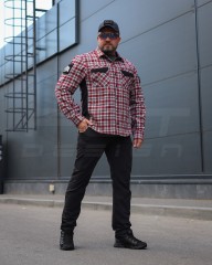 Тактична мілітарі Сорочка FCT Blackbeard літня в клітинку Червоно-біла (9 номер)