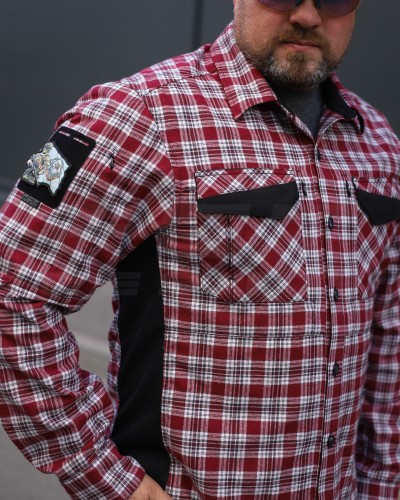 Тактична мілітарі Сорочка FCT Blackbeard літня в клітинку Червоно-біла (9 номер) 40-42/3 40-42/3