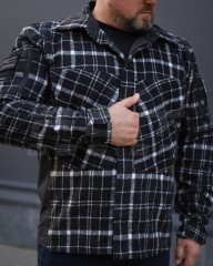 Тактическая милитари Рубашка FCT демисезон утепленная в клетку Черно-белая (35 номер)