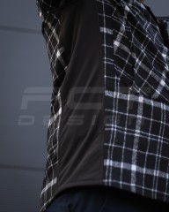 Тактическая милитари Рубашка FCT демисезон утепленная в клетку Черно-белая (35 номер)