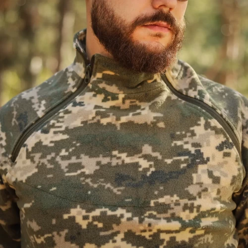 Кофта фліс Анорак лонгслів з блискавками піксель ЗСУ 40-42/3 40-42/3