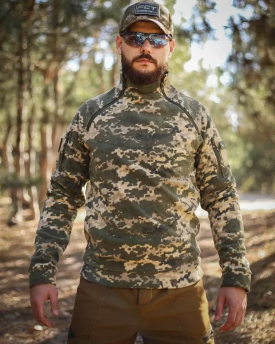 Кофта фліс Анорак лонгслів з блискавками піксель ЗСУ 40-42/3 40-42/3