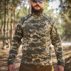 Кофта фліс Анорак лонгслів з блискавками піксель ЗСУ