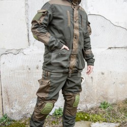 Костюм Гірка 5 тактичний демісезонний комбінований з наколінниками та налокітниками хакі