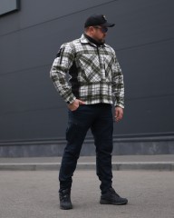 Тактична мілітарі Сорочка FCT утеплена в клітинку чорно-біла (1 номер)