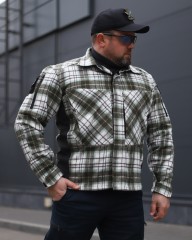 Тактична мілітарі Сорочка FCT утеплена в клітинку чорно-біла (1 номер)