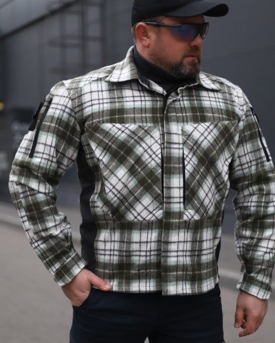 Тактична мілітарі Сорочка FCT утеплена в клітинку чорно-біла (1 номер) 40-42/3 40-42/3