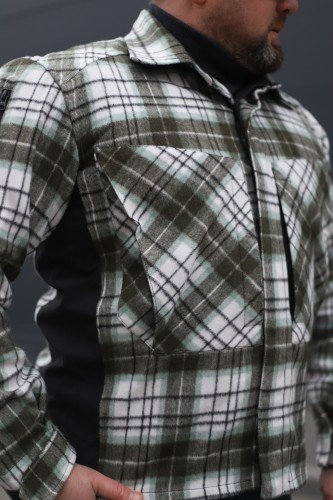 Тактична мілітарі Сорочка FCT утеплена в клітинку чорно-біла (1 номер) 40-42/3 40-42/3