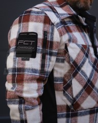 Тактическая милитари Рубашка FCT демисезон утепленная в клетку Бордово-белая (36 номер)