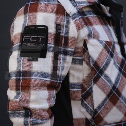 Тактична мілітарі Сорочка FCT демісезон утеплена в клітинку Бордова-біла (36 номер)