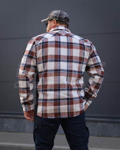 Тактическая милитари Рубашка FCT демисезон утепленная в клетку Бордово-белая (36 номер) 40-42/3