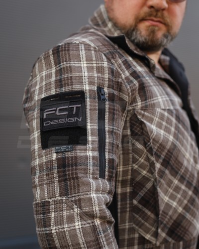 Тактическая милитари Рубашка FCT демисезон утеплена в клетку Коричнево-серая (28 номер) 40-42/3