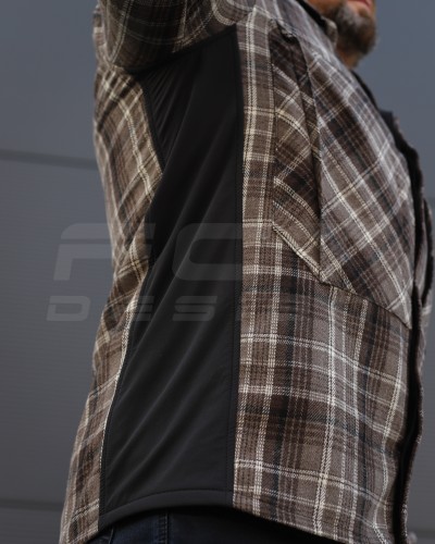 Тактическая милитари Рубашка FCT демисезон утеплена в клетку Коричнево-серая (28 номер) 40-42/3