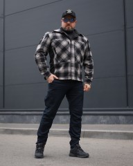 Тактична мілітарі Сорочка FCT утеплена в клітинку Біло-сіра (2 номер)