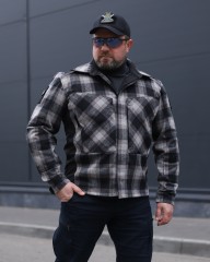 Тактична мілітарі Сорочка FCT утеплена в клітинку Біло-сіра (2 номер)