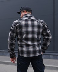 Тактична мілітарі Сорочка FCT утеплена в клітинку Біло-сіра (2 номер)