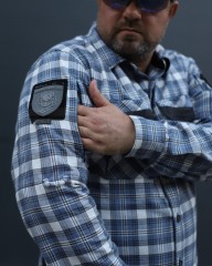 Тактична мілітарі Сорочка FCT Blackbeard демісезон в клітинку Блакитна (14 номер) 