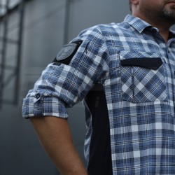 Тактична мілітарі Сорочка FCT Blackbeard демісезон в клітинку Блакитна (14 номер)