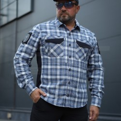 Тактична мілітарі Сорочка FCT Blackbeard демісезон в клітинку Блакитна (14 номер) 