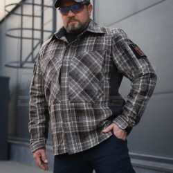 Тактична мілітарі Сорочка FCT демісезон утеплена в клітинку Коричнева (33 номер)