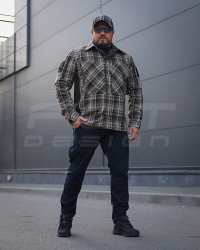 Тактическая милитари Рубашка FCT демисезон утепленая в клетку Коричнева (33 номер) 40-42/3