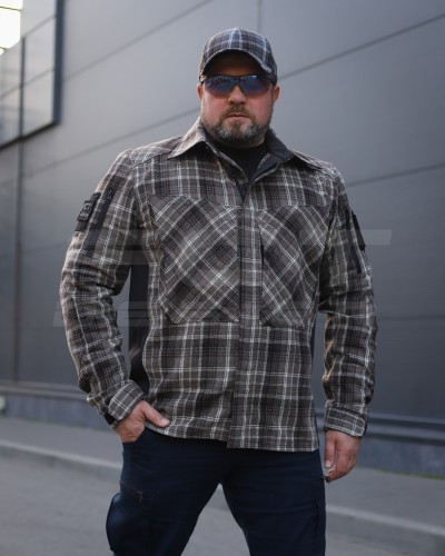 Тактическая милитари Рубашка FCT демисезон утепленая в клетку Коричнева (33 номер) 40-42/3