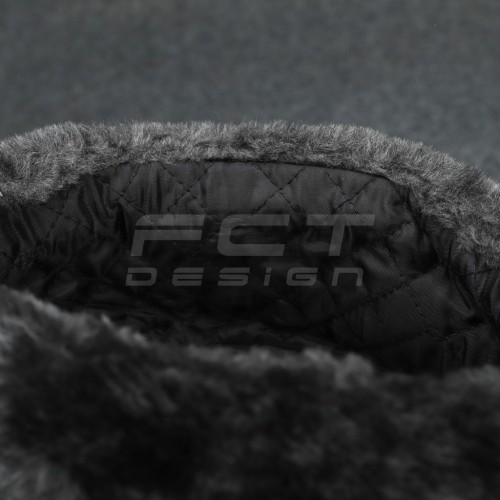 Шапка-вушанка набивне хутро сіре сукно сині  56 56