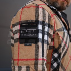 Тактична мілітарі Сорочка FCT демісезон утеплена в клітинку Помаранчево-бежева (37 номер)