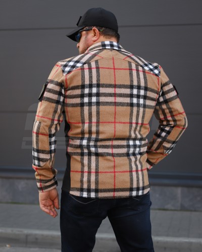 Тактическая милитари Рубашка FCT демисезон утеплена в клетку Оранжево-бежевая (37 номер) 40-42/3