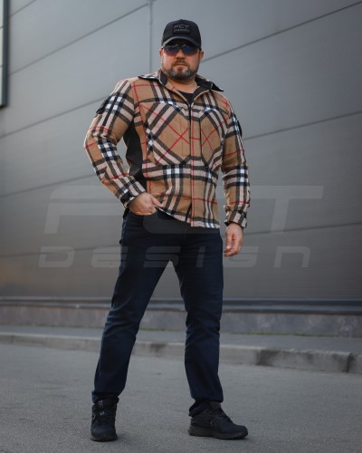 Тактическая милитари Рубашка FCT демисезон утеплена в клетку Оранжево-бежевая (37 номер) 40-42/3