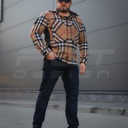 Тактична мілітарі Сорочка FCT демісезон утеплена в клітинку Помаранчево-бежева (37 номер)