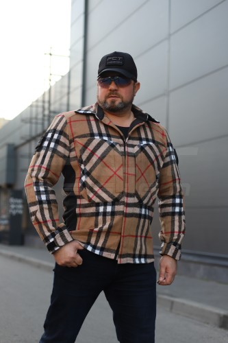 Тактическая милитари Рубашка FCT демисезон утеплена в клетку Оранжево-бежевая (37 номер) 40-42/3