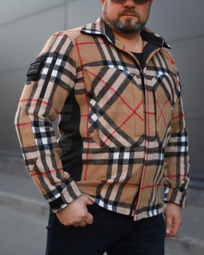 Тактическая милитари Рубашка FCT демисезон утеплена в клетку Оранжево-бежевая (37 номер) 40-42/3