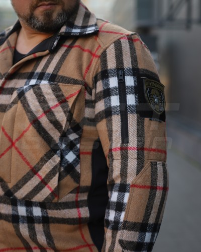 Тактическая милитари Рубашка FCT демисезон утеплена в клетку Оранжево-бежевая (37 номер) 40-42/3