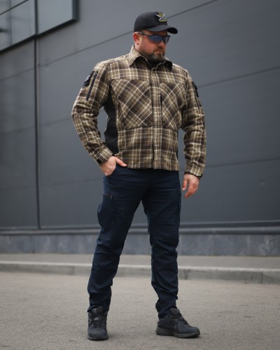 Тактична мілітарі Сорочка FCT утеплена в клітинку Койот (3 номер) 40-42/3 40-42/3