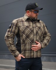 Тактична мілітарі Сорочка FCT утеплена в клітинку Койот (3 номер)