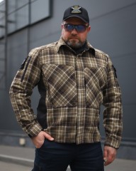 Тактична мілітарі Сорочка FCT утеплена в клітинку Койот (3 номер)
