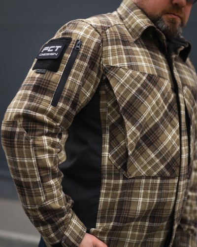 Тактична мілітарі Сорочка FCT утеплена в клітинку Койот (3 номер) 40-42/3 40-42/3