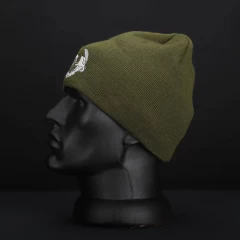 Шапка в'язана Акрил Хакі вишивка ССО