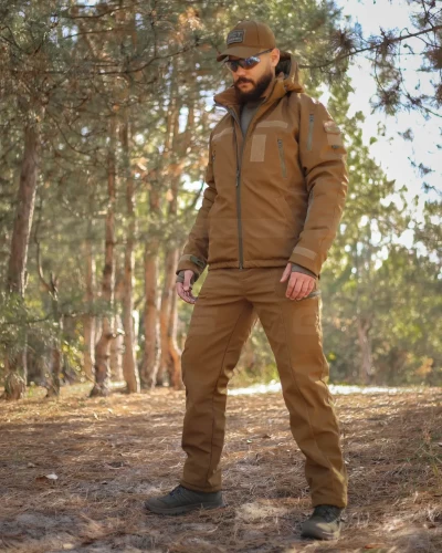 Куртка зимова Хантер Софтшелл термофліс Койот 40-42/3 40-42/3