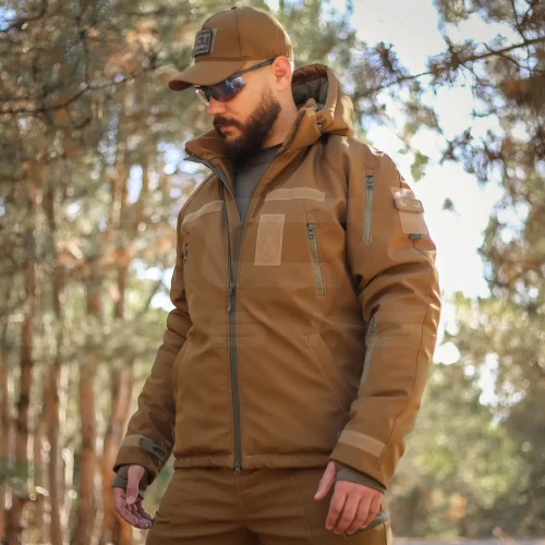 Куртка зимова Хантер Софтшелл термофліс Койот 40-42/3 40-42/3