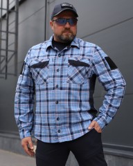 Тактична мілітарі Сорочка FCT Blackbeard демісезон в клітинку Блакитно-помаранчева (5 номер)