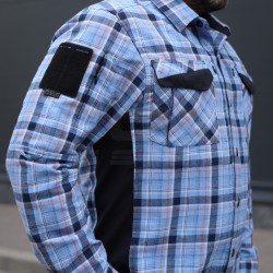 Тактична мілітарі Сорочка FCT Blackbeard демісезон в клітинку Блакитно-помаранчева (5 номер)