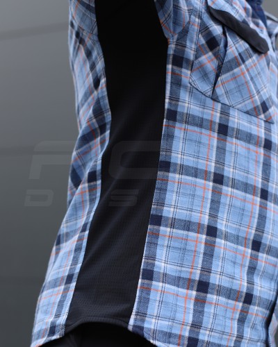 Тактична мілітарі Сорочка FCT Blackbeard демісезон в клітинку Блакитно-помаранчева (5 номер) 40-42/3 40-42/3