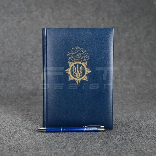 Блокнот щоденник НГУ з нанесенням синій А5 14,8х21 см 14,8х21 см