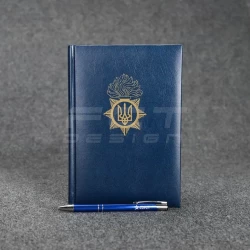 Блокнот дневник НГУ с нанесением синий А5