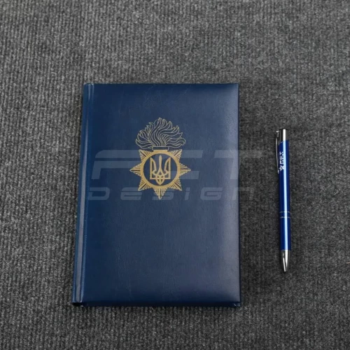 Блокнот щоденник НГУ з нанесенням синій А5 14,8х21 см 14,8х21 см