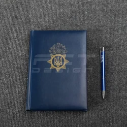 Блокнот дневник НГУ с нанесением синий А5