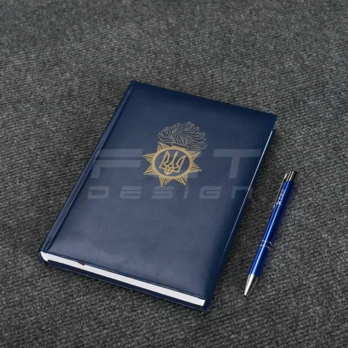 Блокнот щоденник НГУ з нанесенням синій А5 14,8х21 см 14,8х21 см