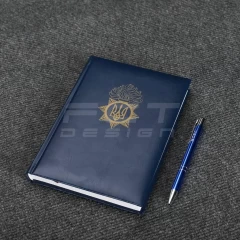 Блокнот щоденник НГУ з нанесенням синій А5